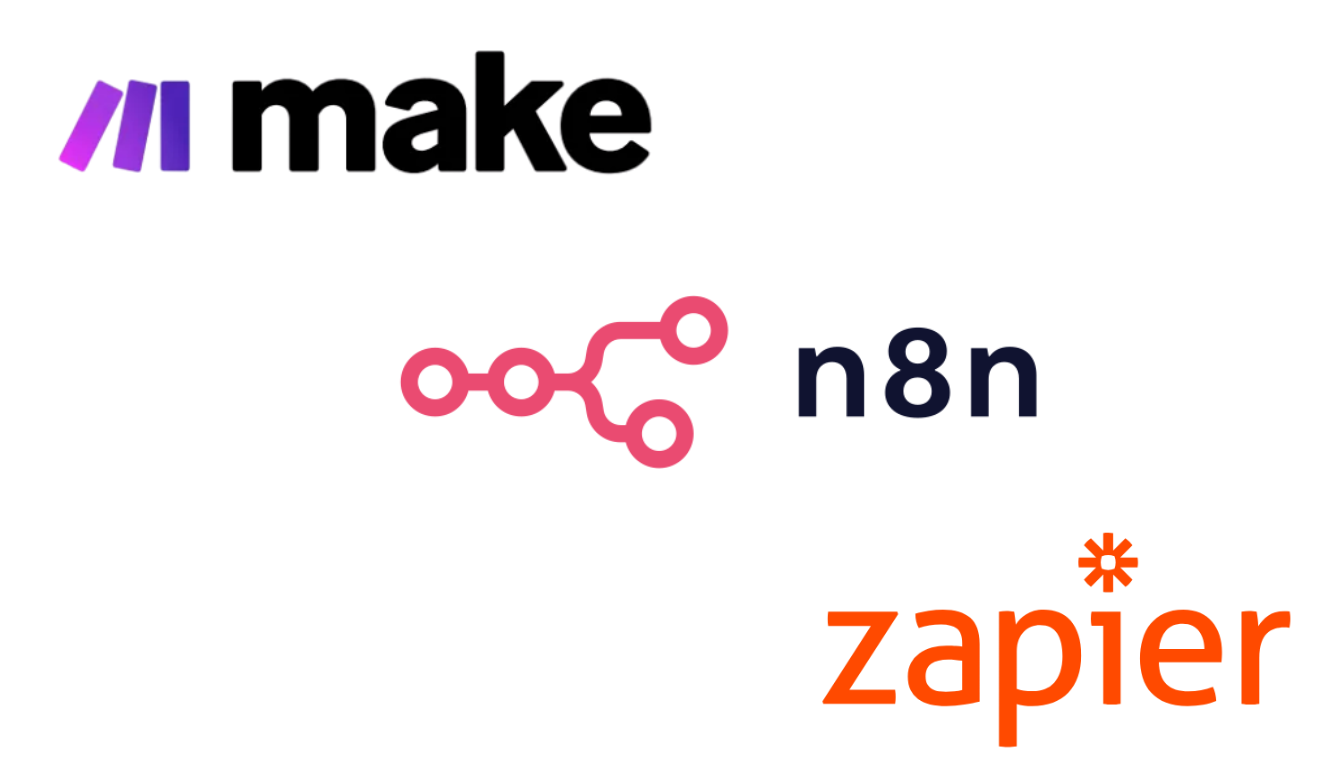 Make, n8n and Zapier automation tools